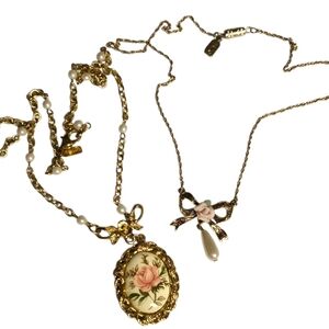 vintage inspired  floral  pink 1928 necklaces 2